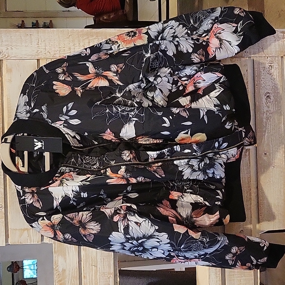NWT floral bomber jacket